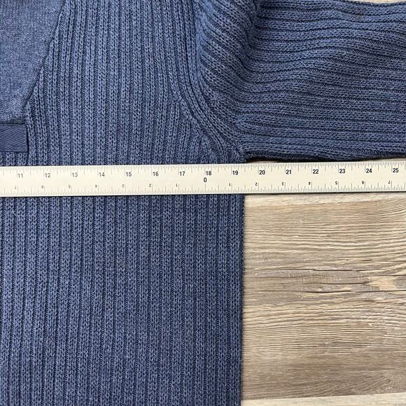 Duluth Trading Sweater‎ Navy Blue Mens M Brigadier Shawl Collar Cotton Wool - Picture 6 of 8